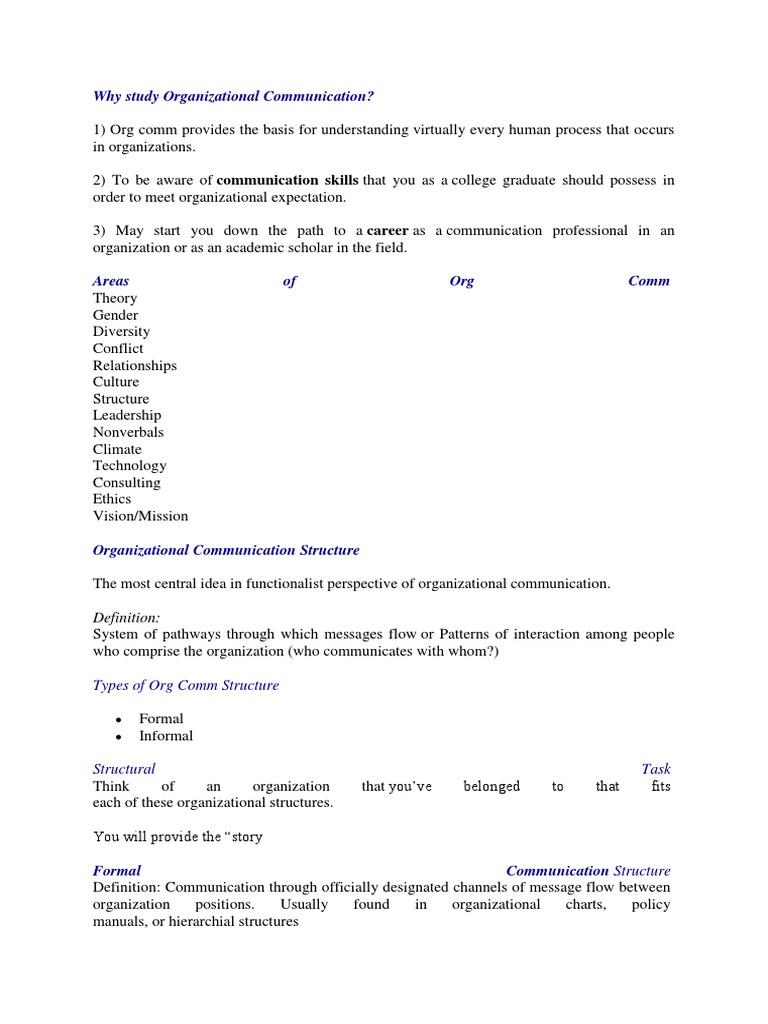 Importance of Organizational Communication | PDF | Communication ...