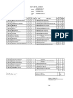 Daftar Nilai Ujian: No Kode Mata Kuliah Sem Sks (K) Nilai (M) KXM No Kode Mata Kuliah Sem Sks (K) Nilai (M) KXM