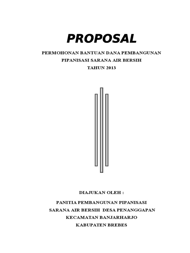 Contoh Proposal Pengajuan Pipanisasi Air Bersih Barisan Contoh