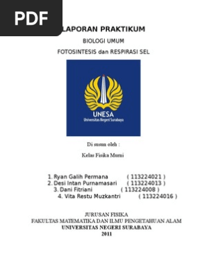 Praktikum Bio Fotosintesis N Respirasi Dot
