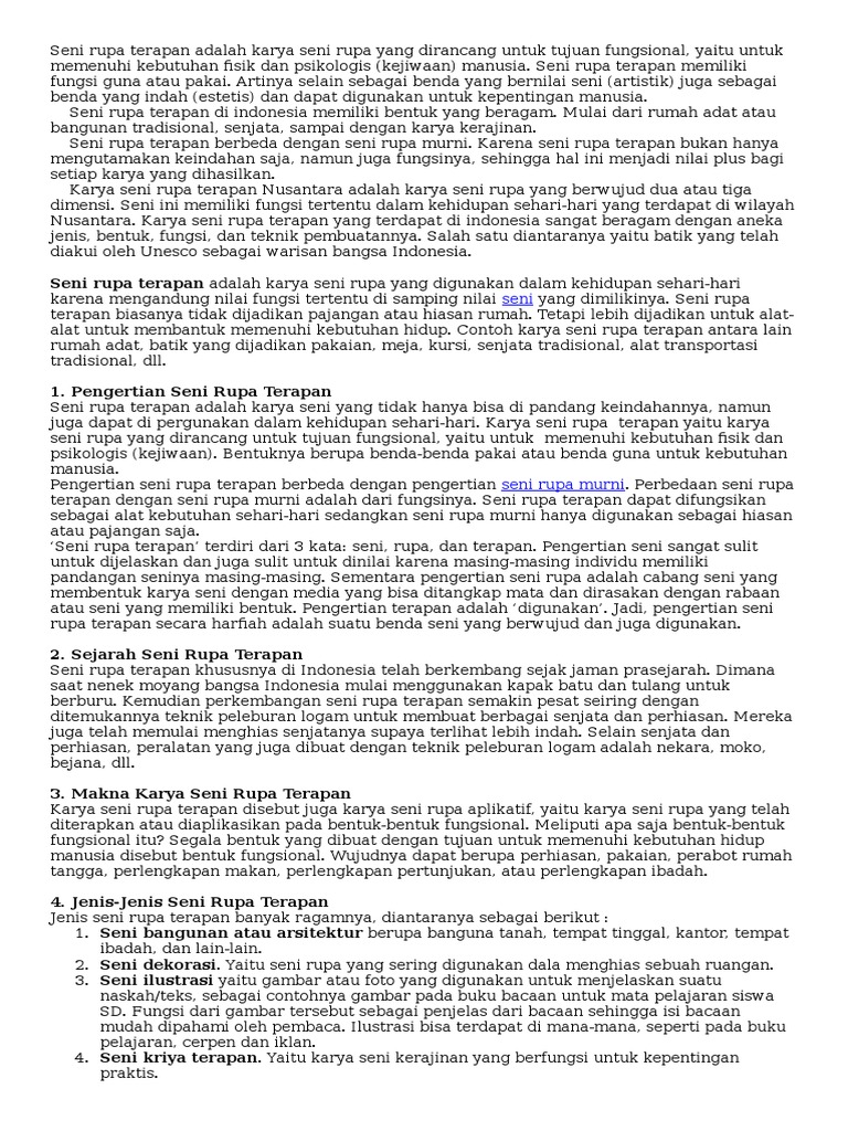 Apa Tujuan Karya Seni Rupa Terapan Cara Golden