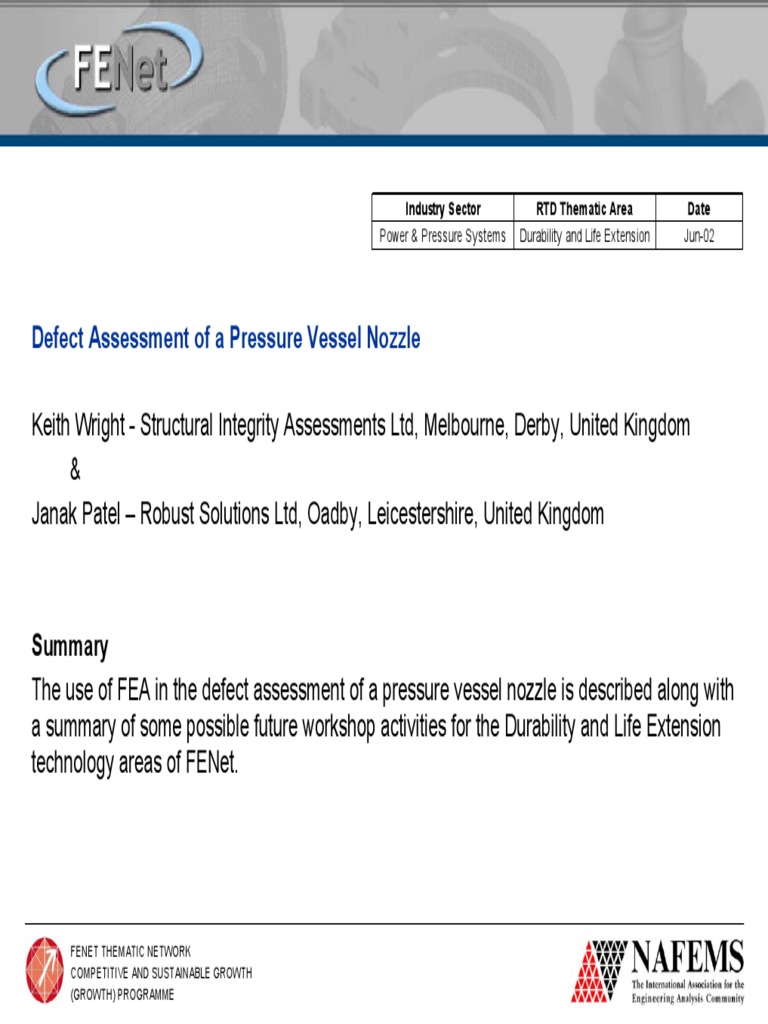 Pressure Vessel Nozzle Defect Analysis | PDF | Fracture | Elasticity ...