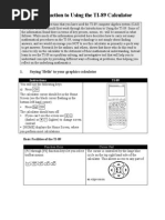 Introduction To Using The TI-89 Calculator