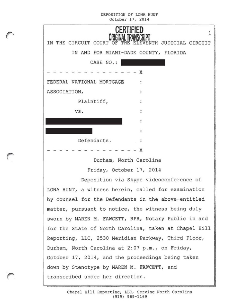 Deposition LH Deposition (Law) Notary Public