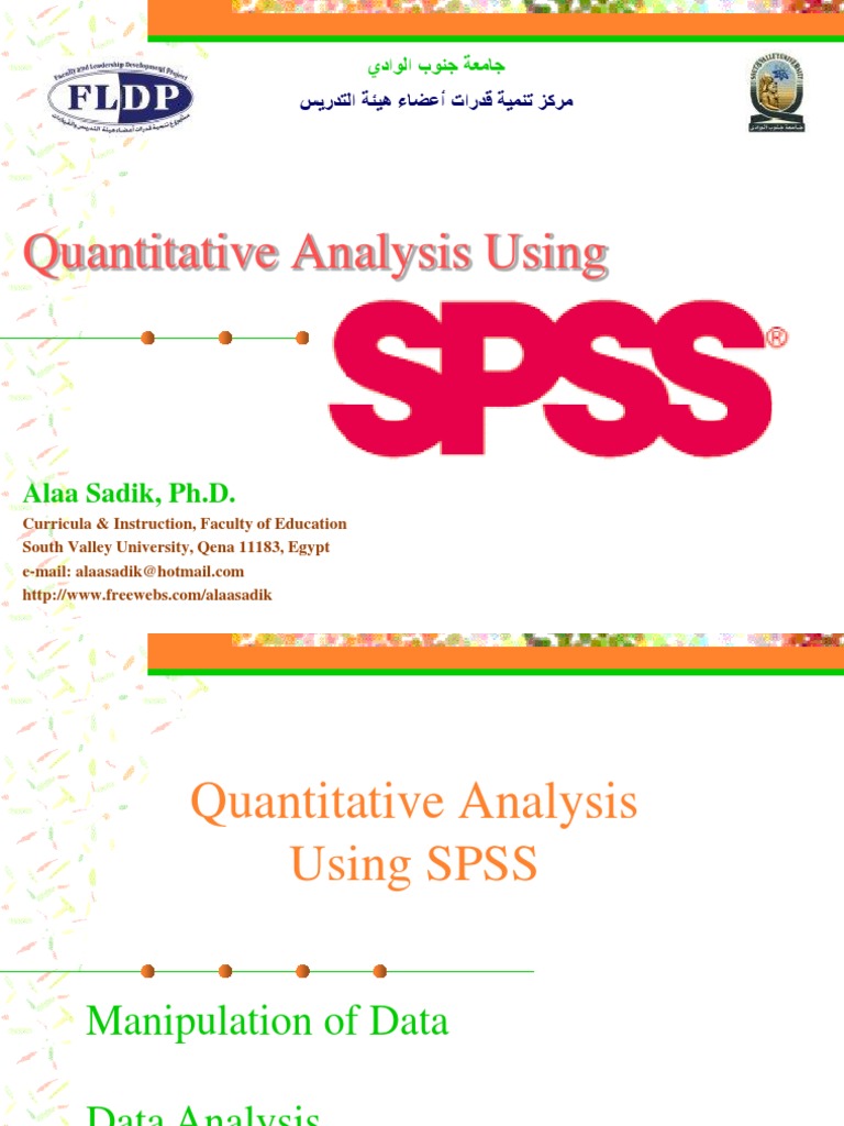 USING SPSS FOR QUANTITATIVE DATA ANALYSIS intelligence overview