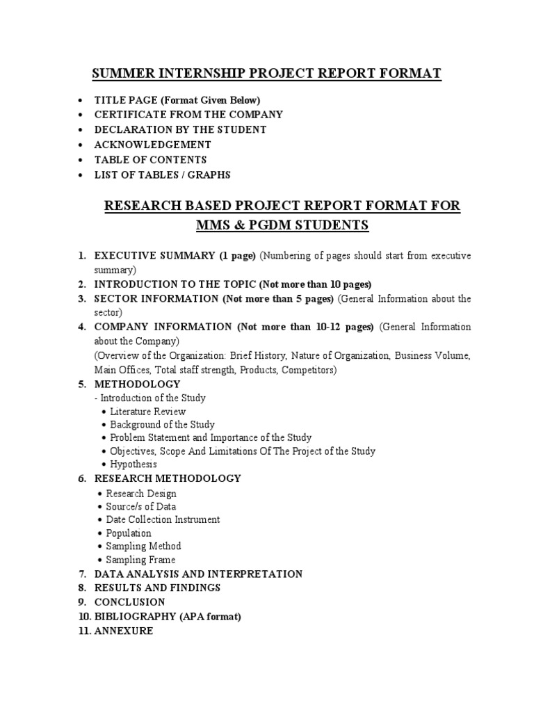 Sample of internship report for student image