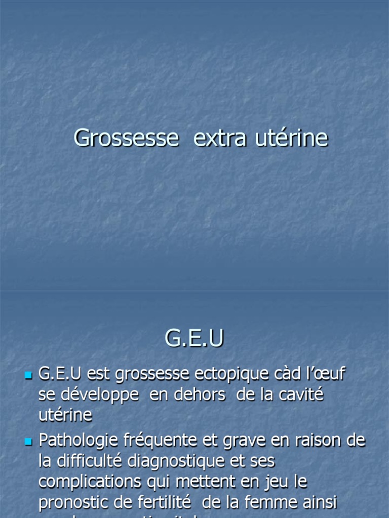 Taux HCG et grossesse extrautérine PDF Reproduction humaine — free download