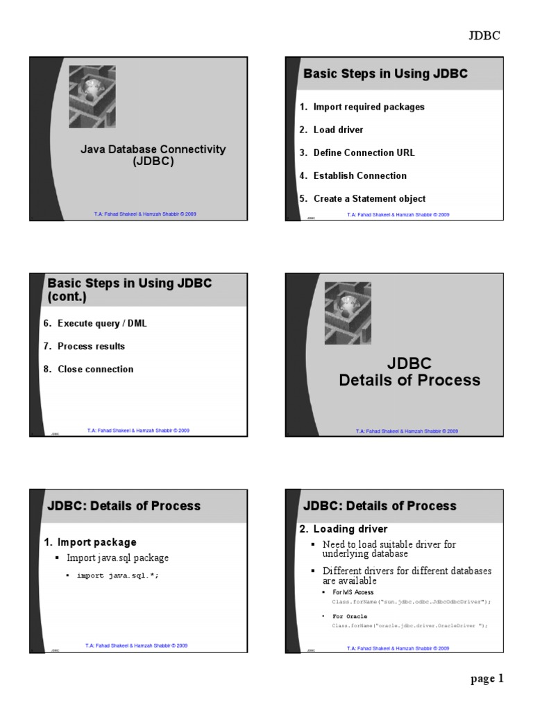 Java Database Connectivity - JDBC Notes | PDF | Software Engineering | Data
