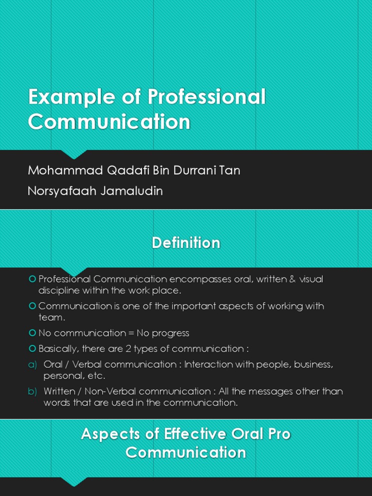 Example of Professional Communication | PDF | Conversation | Direct ...