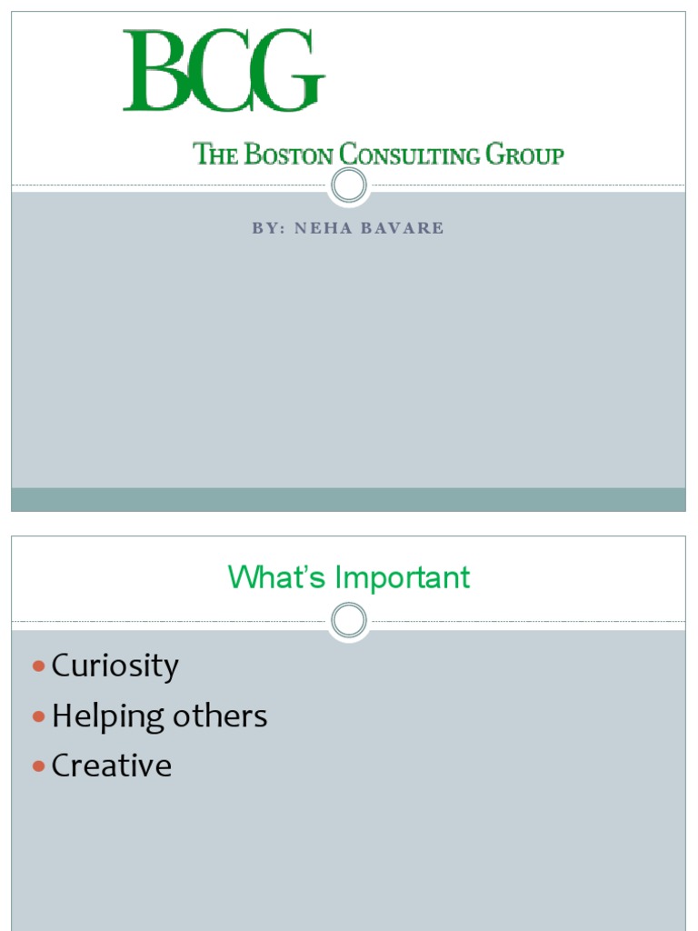 BCG Overview and Career Insights | PDF