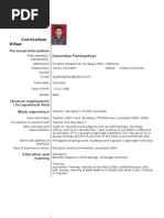 Example of European Standard CV (Contoh Dari CV Standard Eropa)