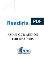 Asian Ocr Add-On For Readiris: SER S Uide