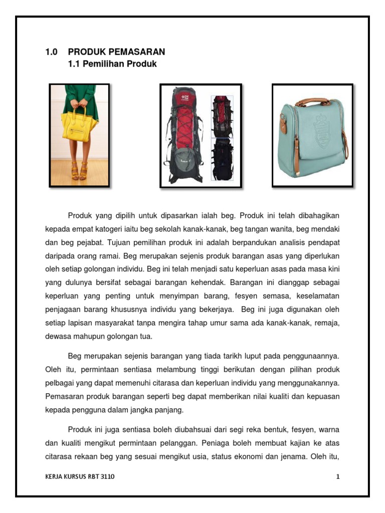 Produk Pemasaran Esei