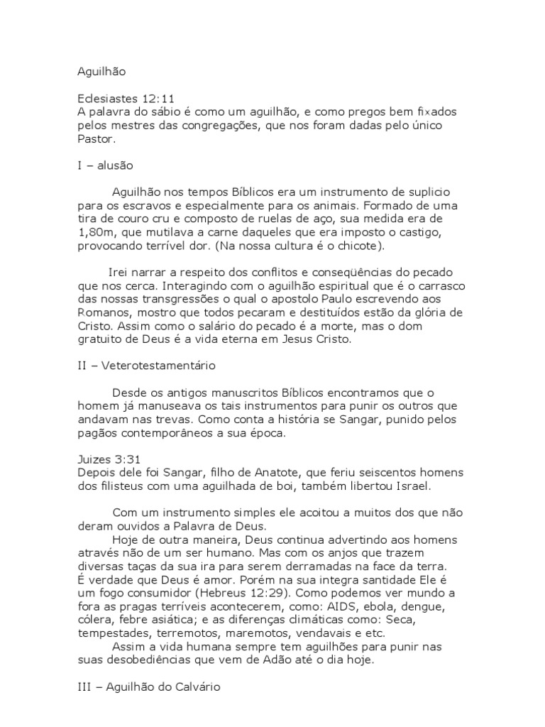 Significado e Uso do Aguilhão na Bíblia | PDF | Pecado | Jesus