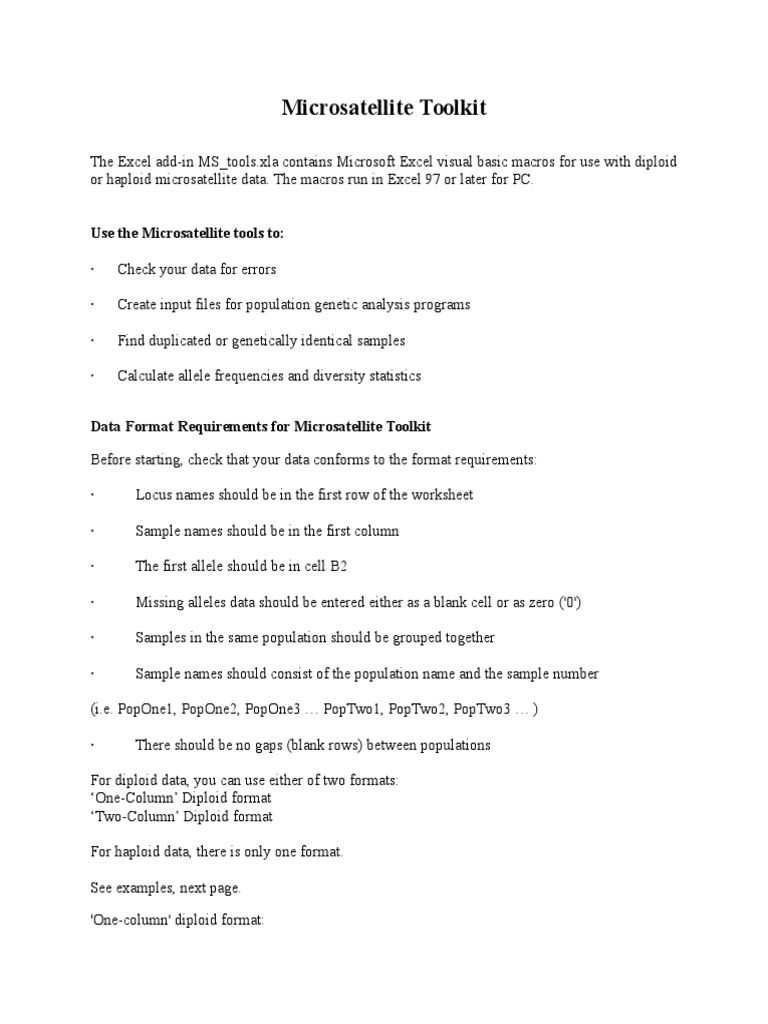 Micro Toolkit | PDF | Locus (Genetics) | Allele