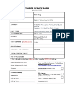 Courier Service Form: Contact Person / Receiver Company