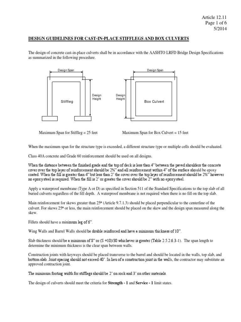 Box Culvert Design Guidelines | PDF | Beam (Structure) | Structural Load