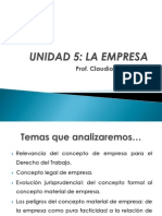 Unidad 5 El Concepto de Empresa y Su Problem Tica