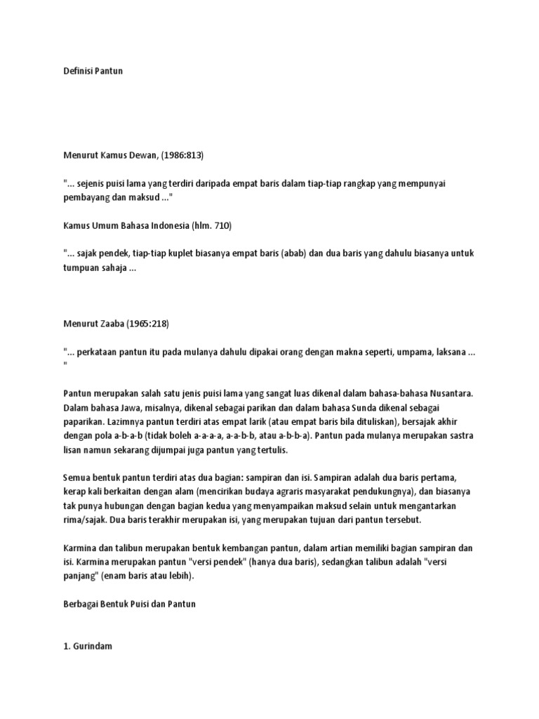 Definisi Pantun Pdf
