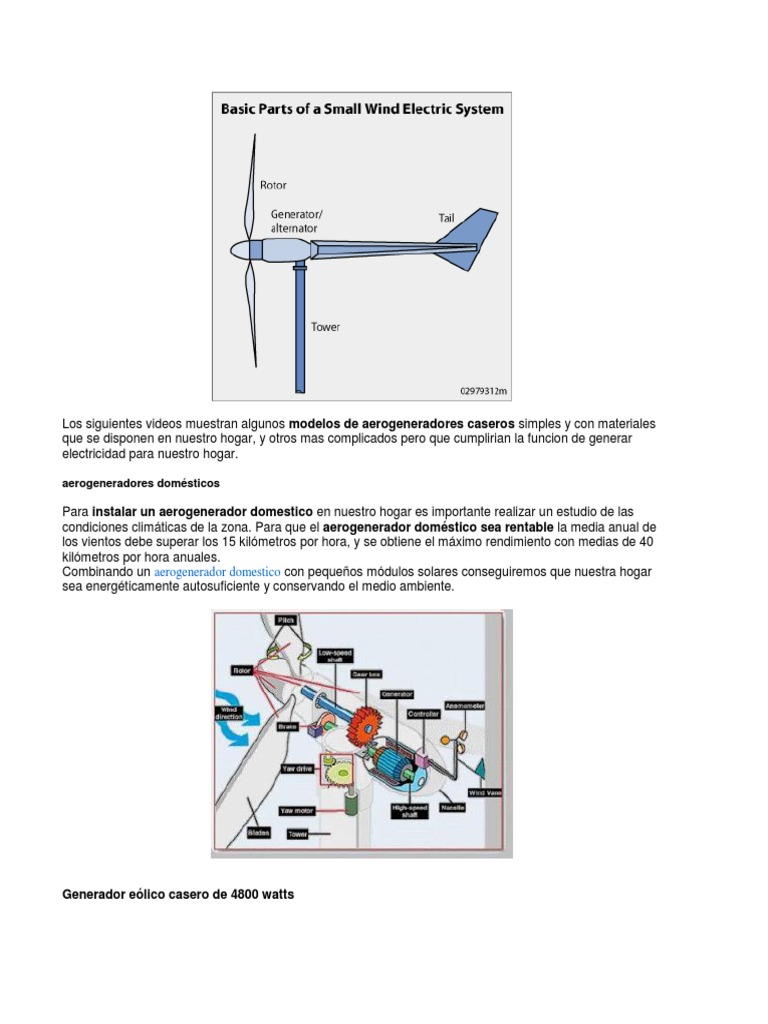 Proyecto de Aerogenerador Casero | PDF | Energía eólica | Turbina eólica