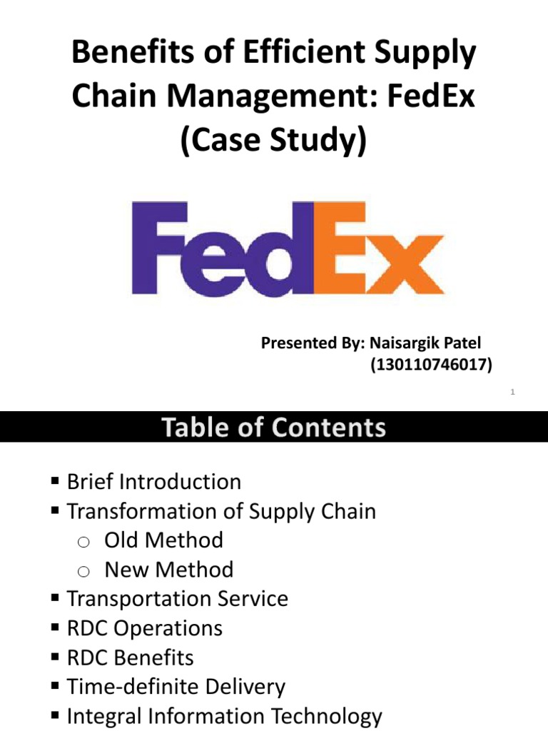 FedEx Supply Chain Management Warehouse Supply Chain