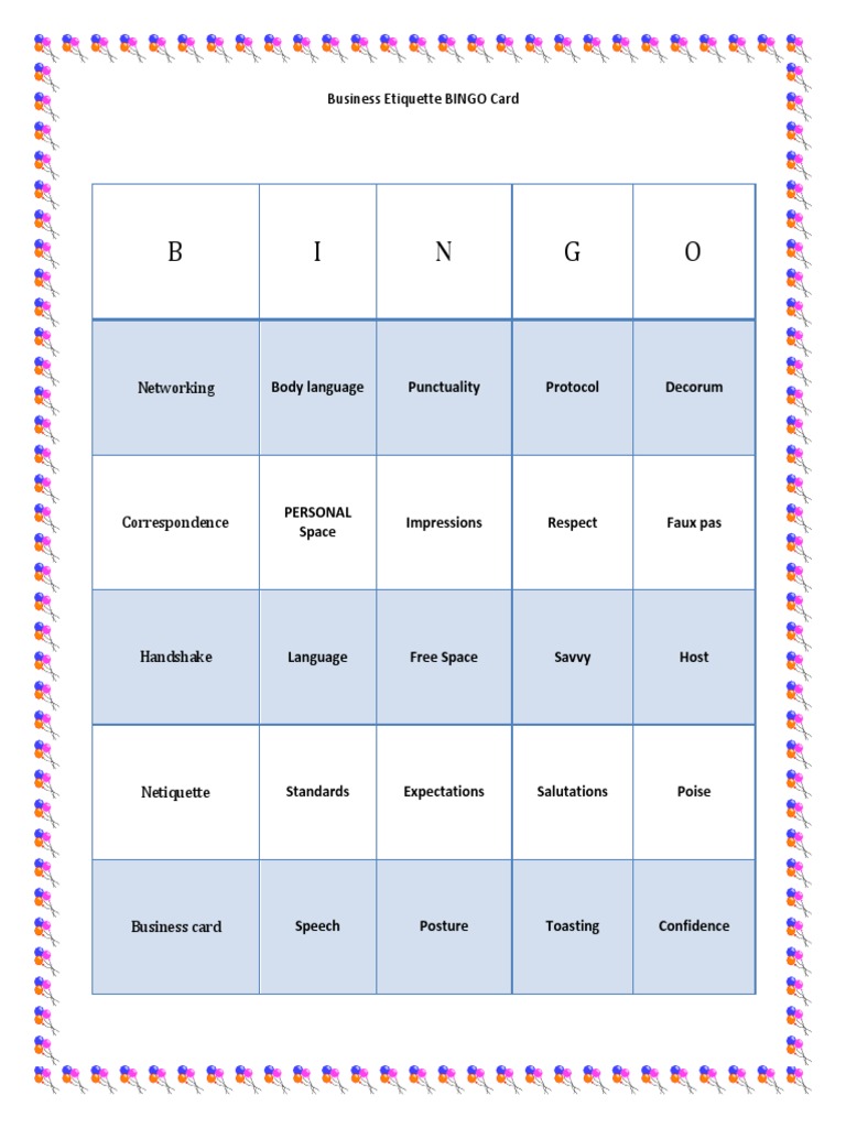 My Bingo Card | PDF