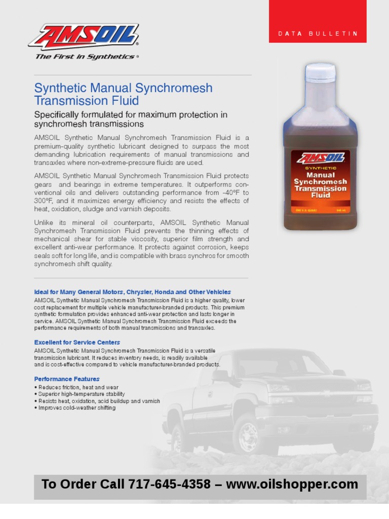 Synthetic Manual Synchromesh Transmission Fluid | Manual Transmission |  Motor Oil