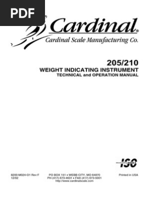 Cardinal 205 Y 210 Manual Pdf Tonne Electrical Connector
