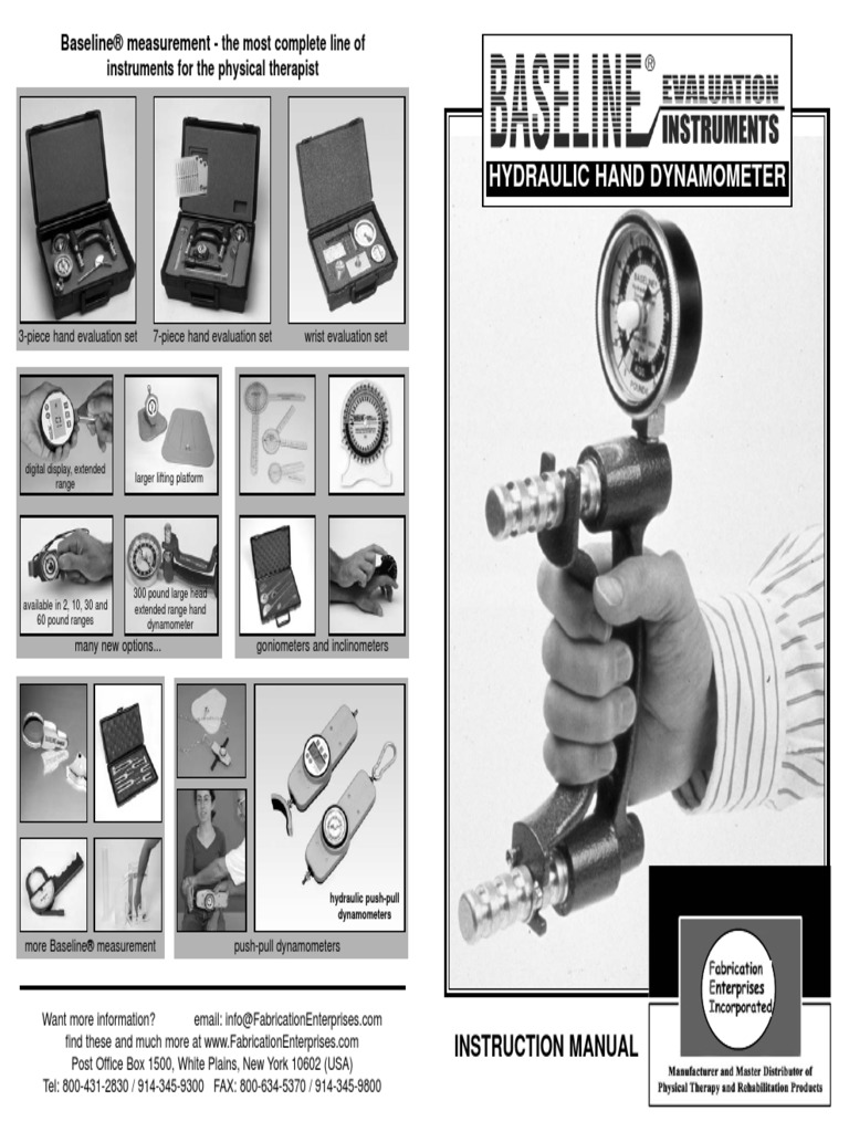 Baseline Hydraulic Hand Dynamometer User Manual | PDF