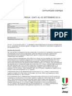 Juventus FC, Relazione trimestrale al 30.09.2014