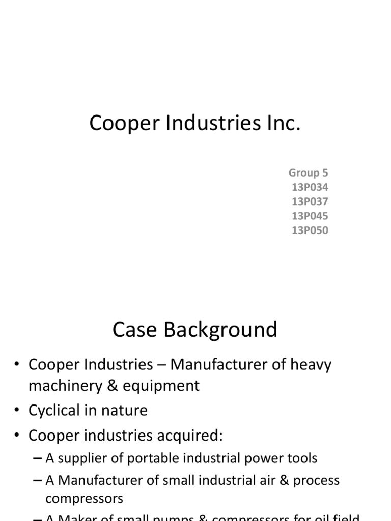 Cooper Industries Group 5 PDF Dividend Financial Economics