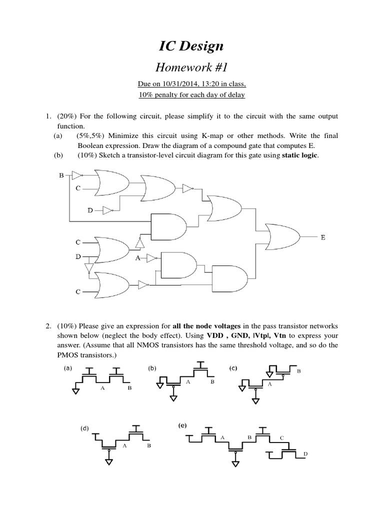 IC Design Homework #1 Instructions | PDF | Teaching Methods & Materials ...