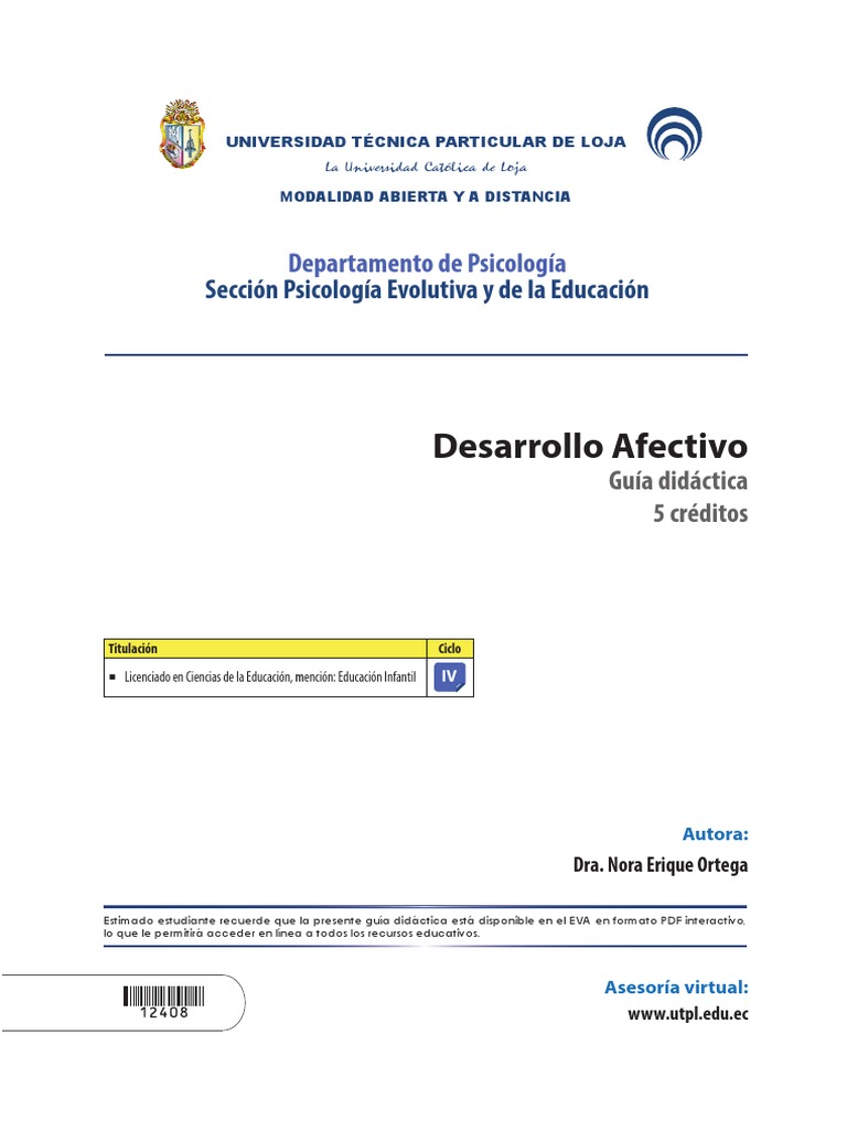 Guía Didáctica: Desarrollo Afectivo Infantil | PDF | Teoría de apego ...