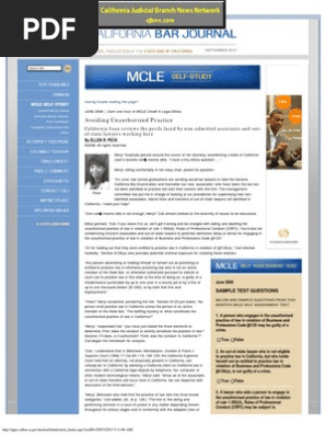 California Bar Journal-Avoiding Unauthorized Practice of Law - California Attorney General - Supreme Court of California - California State Bar