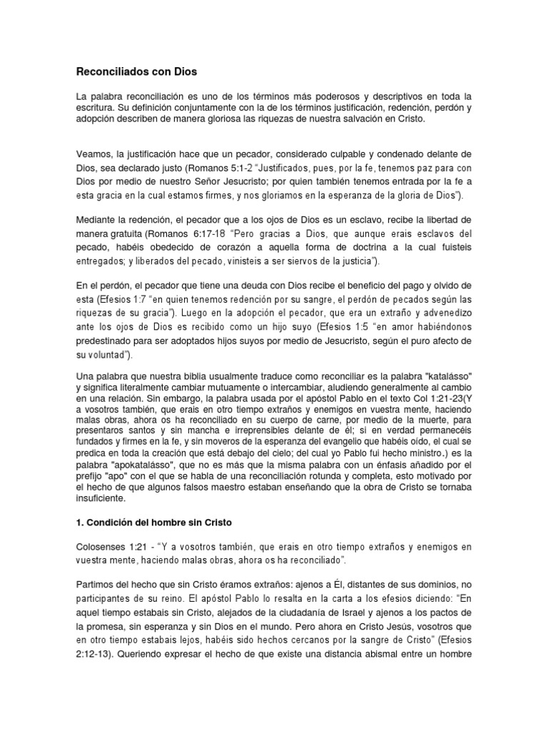 Reconciliación Completa con Dios | PDF | Cristo (título ...