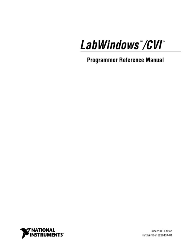 LabWindows/CVI Reference PDF Pointer Programming) C