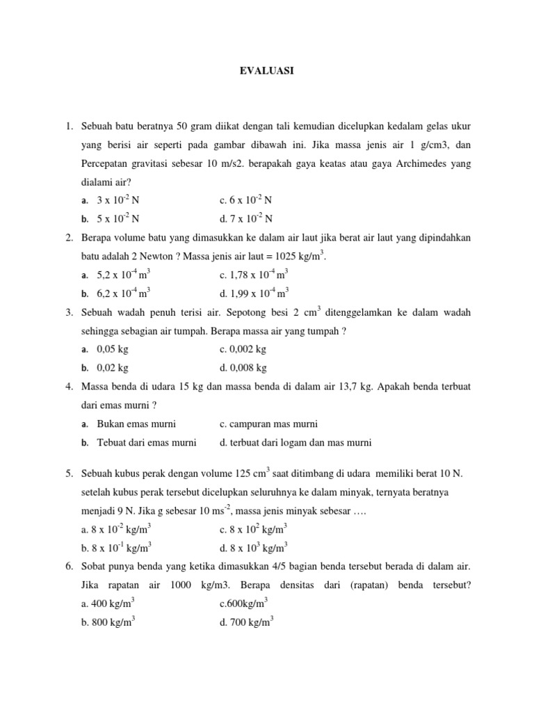Soal Pilihan Ganda