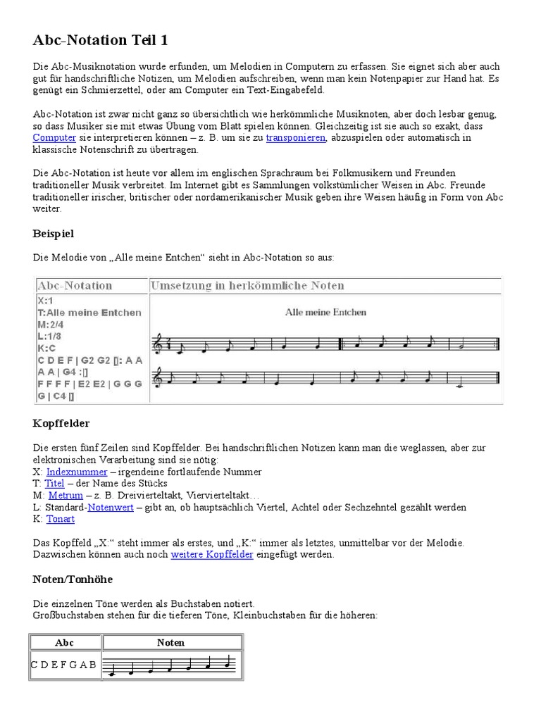 ABC Notation Teil1 | PDF