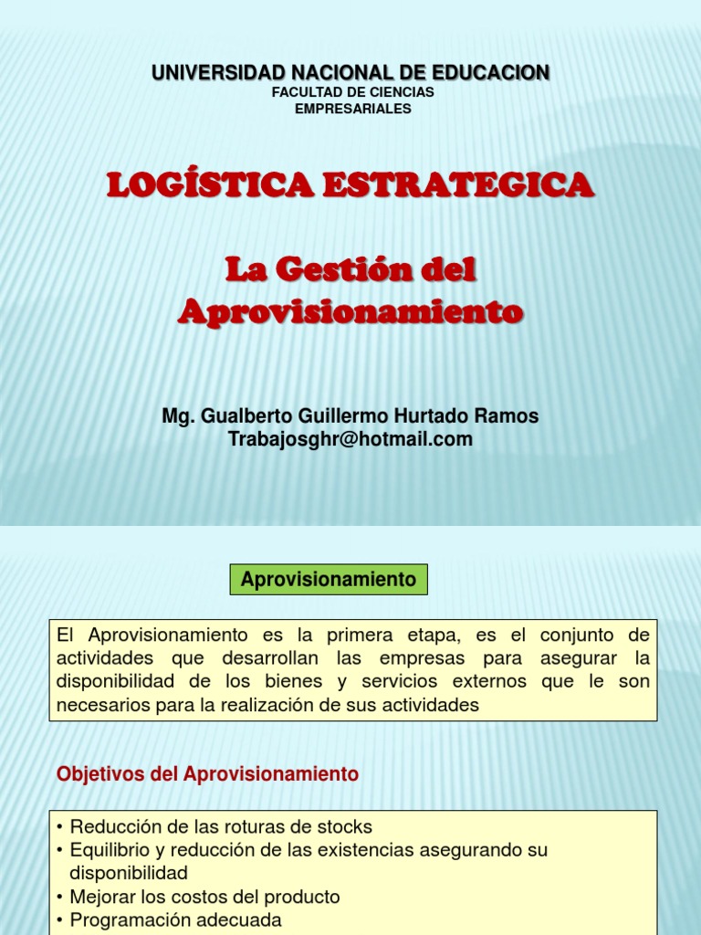 2.0. - Gestion de Aprovisionamiento | PDF | Obtención | Calidad (comercial)