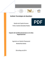 Remuneración impacto clima organizacional