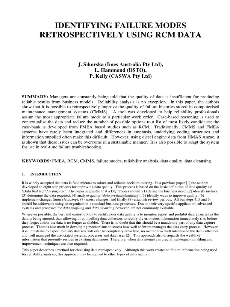Identifying Failure Modes | PDF | Reliability Engineering | Business ...