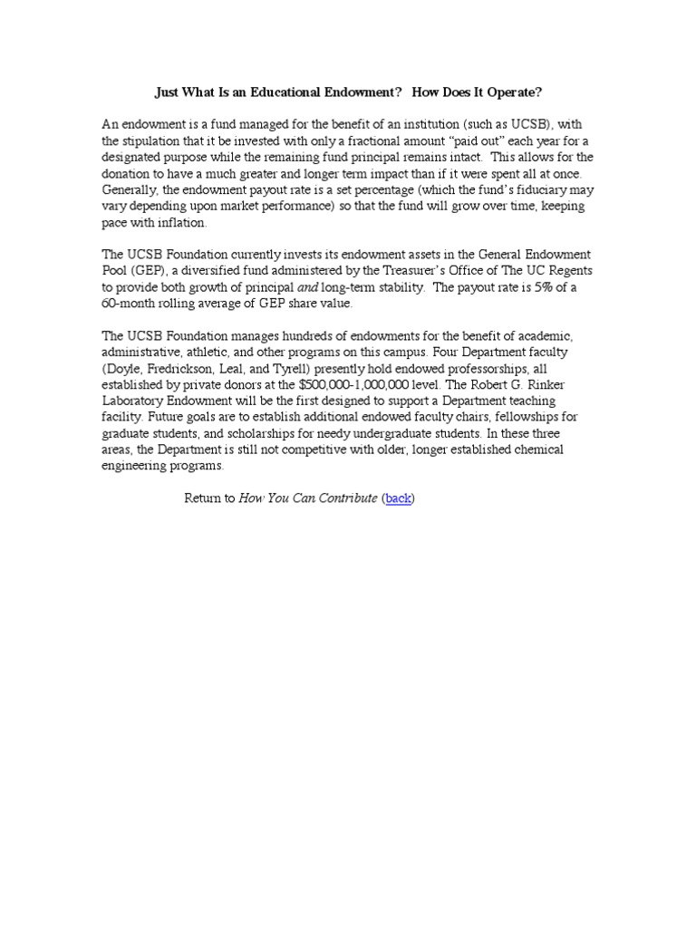 What Is An Endowment | PDF
