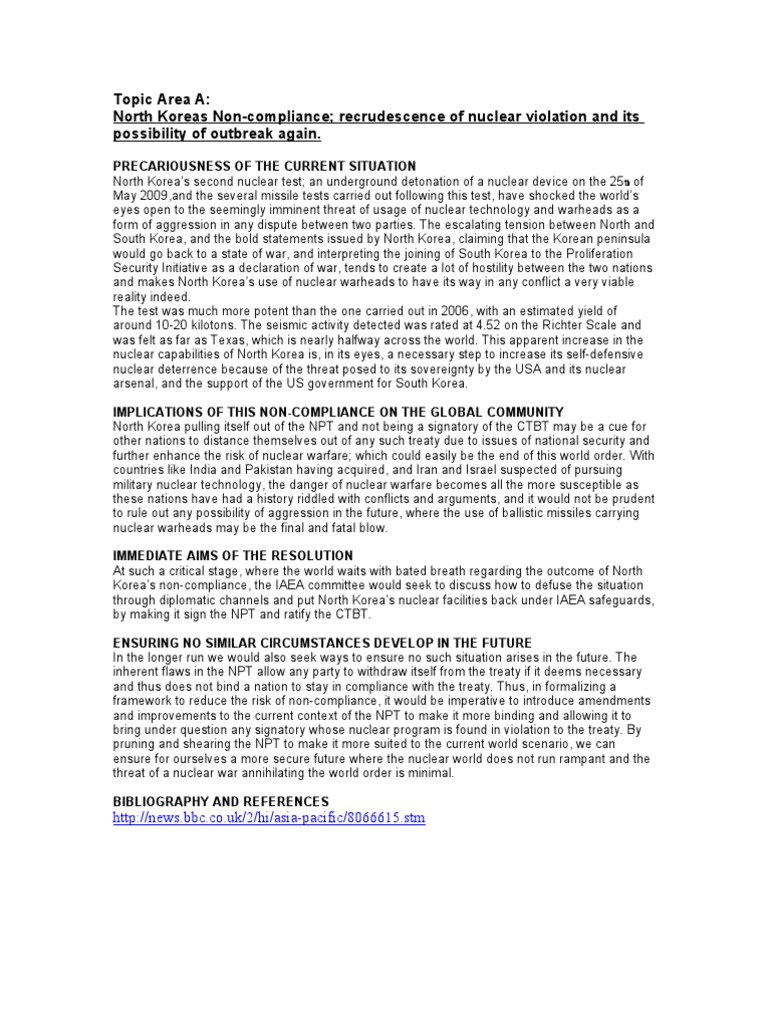 North Korea's Nuclear Threat Analysis | PDF | Treaty On The Non ...