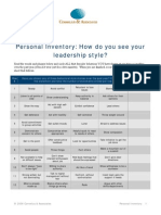 Personal Inventory: How Do You See Your Leadership Style?