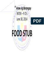 77th Barangay Day Celebration Inter-P.O. Food Stubs