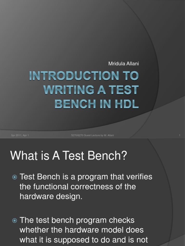 Writing Test Bench | PDF | Array Data Structure | Vhdl