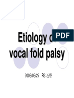 Etiology of Vocal Fold Palsy 20060927