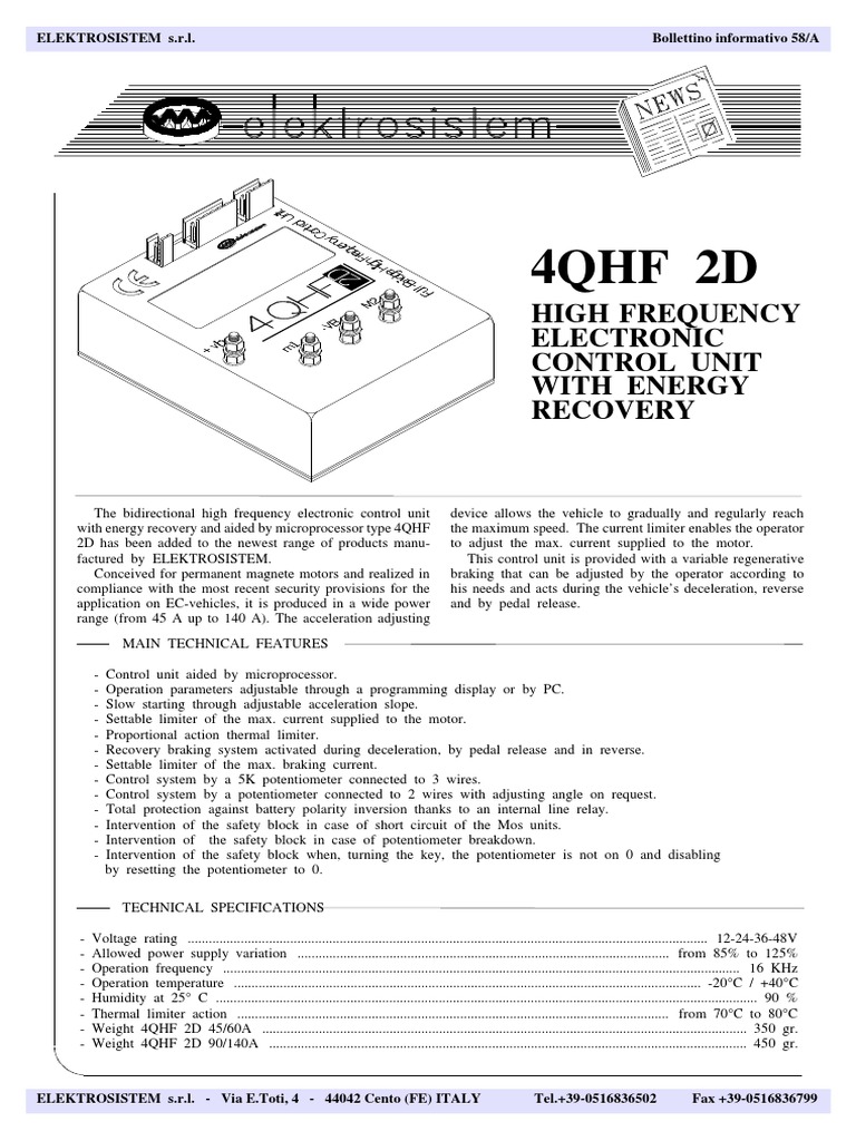 High Frequency Control Unit 4QHF 2D | PDF