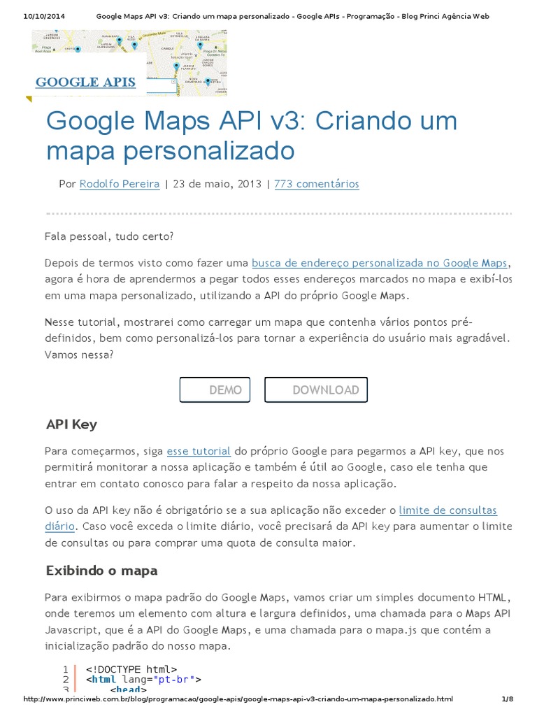 Google Maps API v3 Criando Um Mapa Personalizado Google APIs