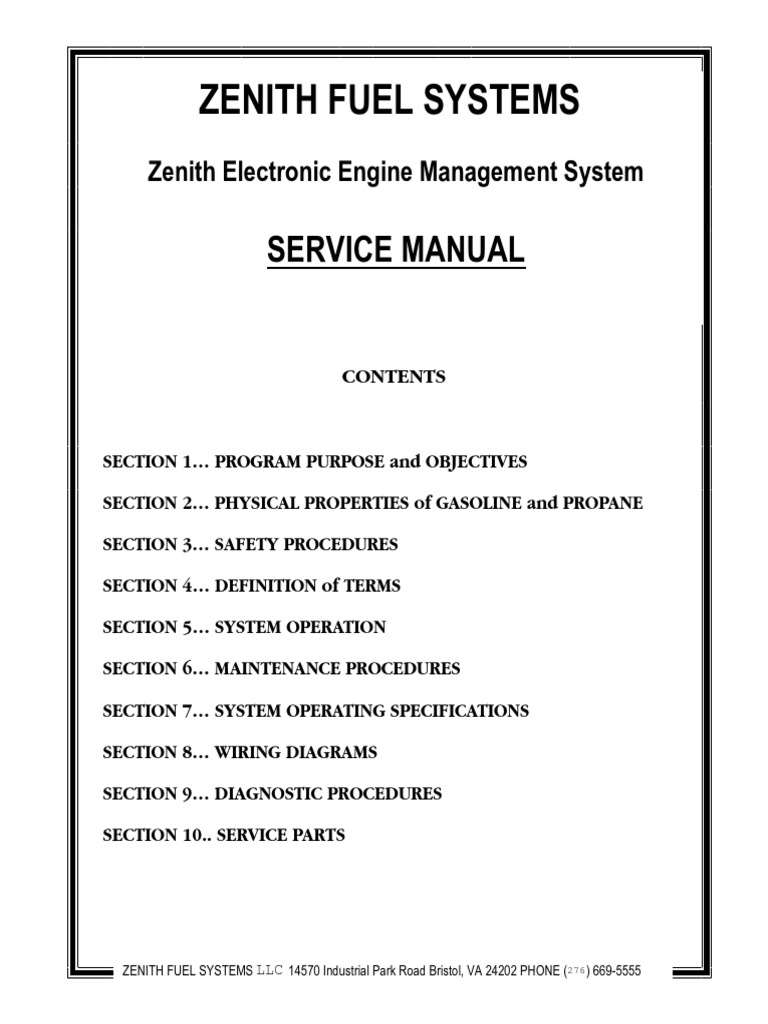 Zeems Fuel System Service Manual PDF